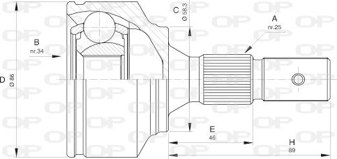 Open Parts CVJ5529.10 - Шарнирный комплект, ШРУС, приводной вал unicars.by