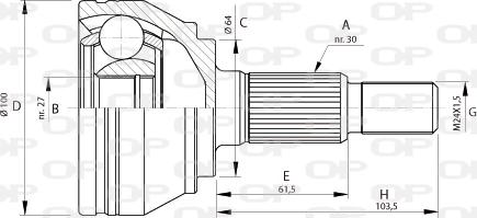 Open Parts CVJ5694.10 - Шарнирный комплект, ШРУС, приводной вал unicars.by