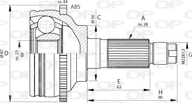 Open Parts CVJ5696.10 - Шарнирный комплект, ШРУС, приводной вал unicars.by