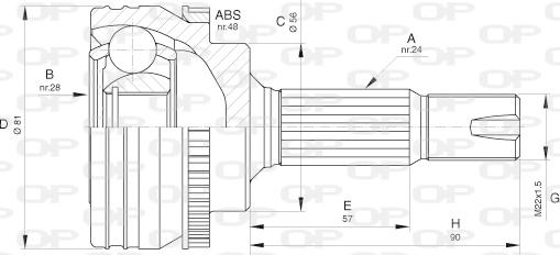 Open Parts CVJ5649.10 - Шарнирный комплект, ШРУС, приводной вал unicars.by