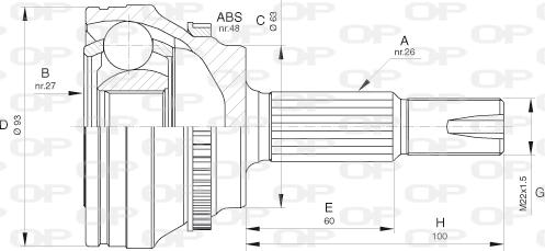 Open Parts CVJ5659.10 - Шарнирный комплект, ШРУС, приводной вал unicars.by