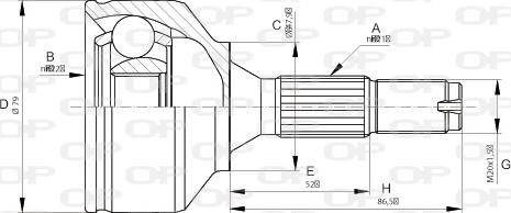 Open Parts CVJ5668.10 - Шарнирный комплект, ШРУС, приводной вал unicars.by