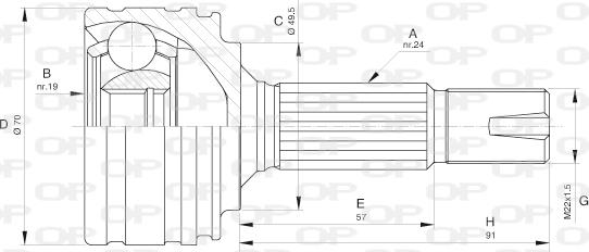 Open Parts CVJ5616.10 - Шарнирный комплект, ШРУС, приводной вал unicars.by