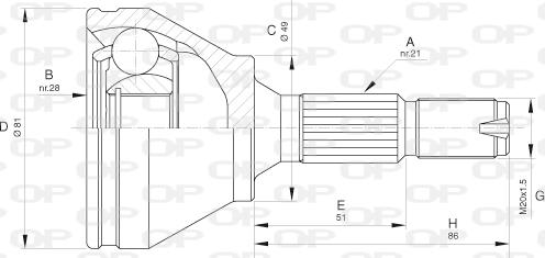 Open Parts CVJ5632.10 - Шарнирный комплект, ШРУС, приводной вал unicars.by