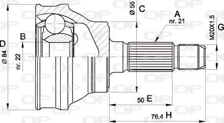 Open Parts CVJ5060.10 - Шарнирный комплект, ШРУС, приводной вал unicars.by