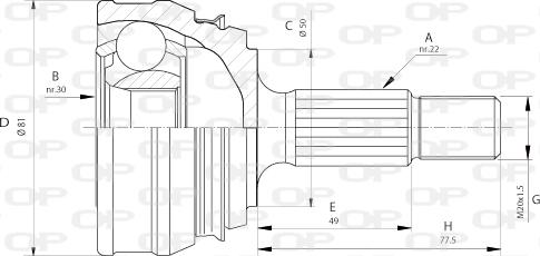 Open Parts CVJ5005.10 - Шарнирный комплект, ШРУС, приводной вал unicars.by