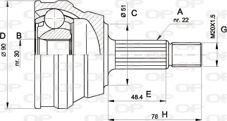 Open Parts CVJ5008.10 - Шарнирный комплект, ШРУС, приводной вал unicars.by