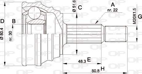 Open Parts CVJ5190.10 - Шарнирный комплект, ШРУС, приводной вал unicars.by