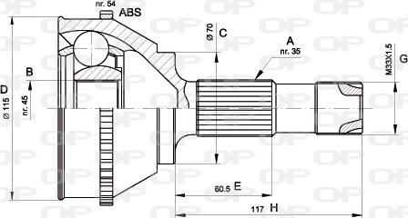 Open Parts CVJ5131.10 - Шарнирный комплект, ШРУС, приводной вал unicars.by