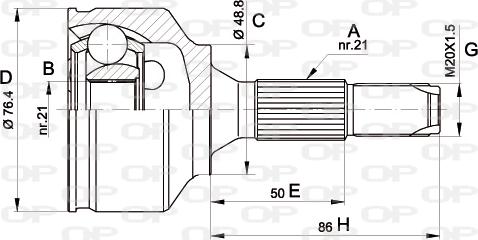 Open Parts CVJ5394.10 - Шарнирный комплект, ШРУС, приводной вал unicars.by