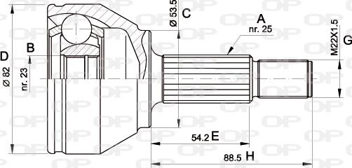 Open Parts CVJ5344.10 - Шарнирный комплект, ШРУС, приводной вал unicars.by