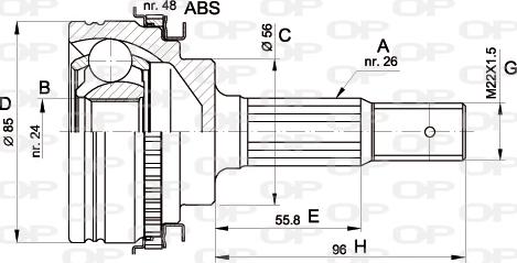 Open Parts CVJ5341.10 - Шарнирный комплект, ШРУС, приводной вал unicars.by