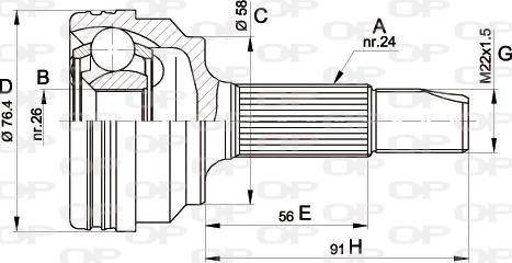 Open Parts CVJ5379.10 - Шарнирный комплект, ШРУС, приводной вал unicars.by