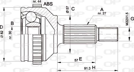 Open Parts CVJ5201.10 - Шарнирный комплект, ШРУС, приводной вал unicars.by