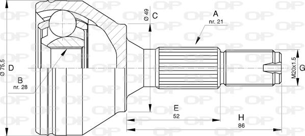 Open Parts CVJ5745.10 - Шарнирный комплект, ШРУС, приводной вал unicars.by