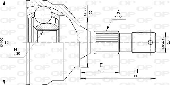 Open Parts CVJ5747.10 - Шарнирный комплект, ШРУС, приводной вал unicars.by