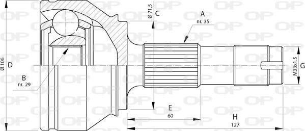 Open Parts CVJ5719.10 - Шарнирный комплект, ШРУС, приводной вал unicars.by