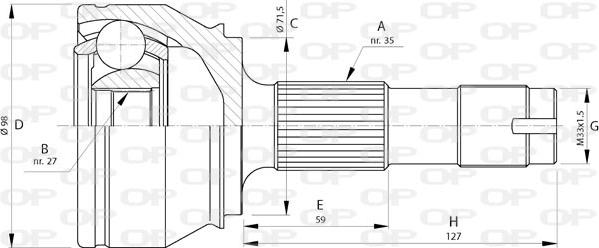 Open Parts CVJ5718.10 - Шарнирный комплект, ШРУС, приводной вал unicars.by