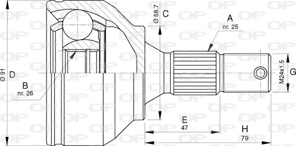 Open Parts CVJ5775.10 - Шарнирный комплект, ШРУС, приводной вал unicars.by