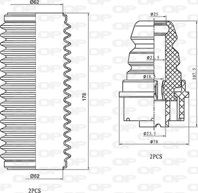 Open Parts DCK5045.04 - Пылезащитный комплект, амортизатор unicars.by