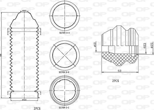 Open Parts DCK5051.04 - Пылезащитный комплект, амортизатор unicars.by