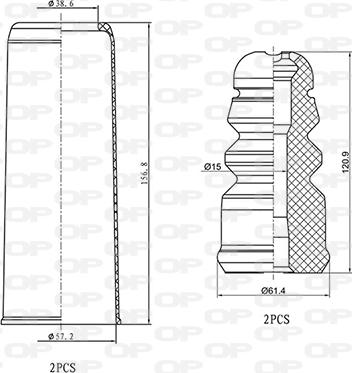 Open Parts DCK5052.04 - Пылезащитный комплект, амортизатор unicars.by