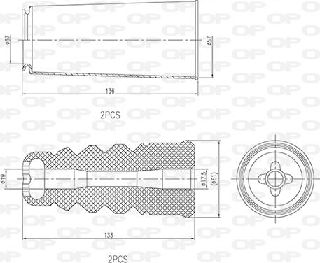 Open Parts DCK5003.04 - Пылезащитный комплект, амортизатор unicars.by