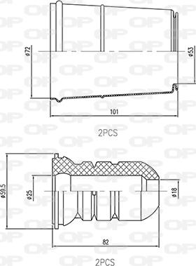 Open Parts DCK5074.04 - Пылезащитный комплект, амортизатор unicars.by