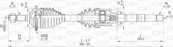 Open Parts DRS6463.00 - Приводной вал unicars.by