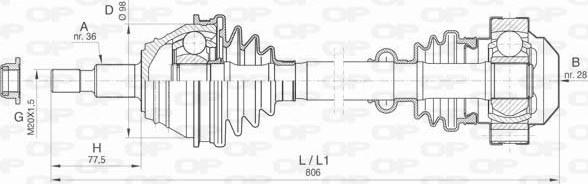 Open Parts DRS6410.00 - Приводной вал unicars.by