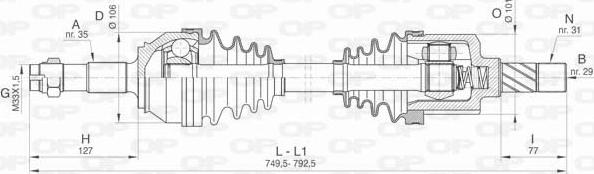 Open Parts DRS6433.00 - Приводной вал unicars.by