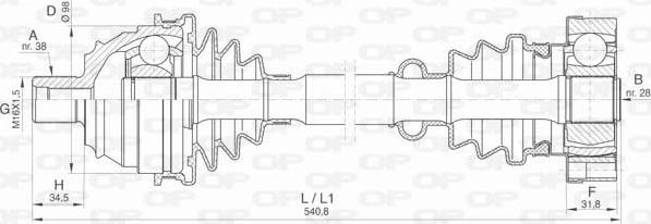 Open Parts DRS6424.00 - Приводной вал unicars.by