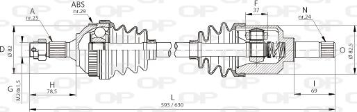 Open Parts DRS6044.00 - Приводной вал unicars.by