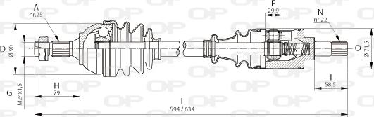 Open Parts DRS6040.00 - Приводной вал unicars.by