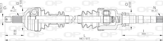 Open Parts DRS6051.00 - Приводной вал unicars.by