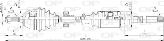 Open Parts DRS6057.00 - Приводной вал unicars.by