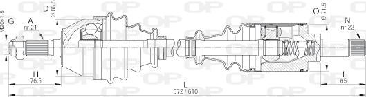 Open Parts DRS6006.00 - Приводной вал unicars.by