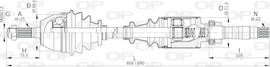 Open Parts DRS6146.00 - Приводной вал unicars.by