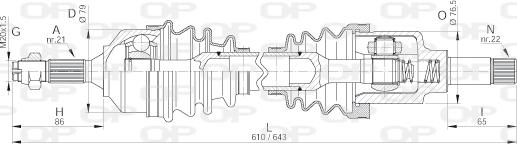 Open Parts DRS6155.00 - Приводной вал unicars.by