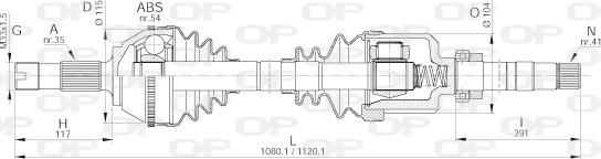 Open Parts DRS6156.00 - Приводной вал unicars.by