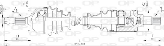 Open Parts DRS6160.00 - Приводной вал unicars.by