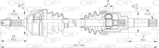 Open Parts DRS6182.00 - Приводной вал unicars.by