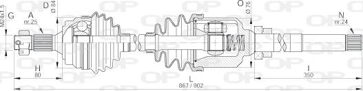 Open Parts DRS6133.00 - Приводной вал unicars.by