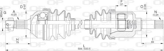 Open Parts DRS6305.00 - Приводной вал unicars.by