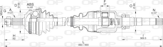 Open Parts DRS6312.00 - Приводной вал unicars.by