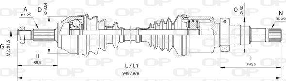 Open Parts DRS6373.00 - Приводной вал unicars.by