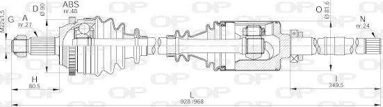 Open Parts DRS6244.00 - Приводной вал unicars.by