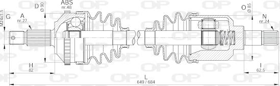 Open Parts DRS6243.00 - Приводной вал unicars.by