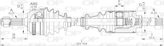 Open Parts DRS6214.00 - Приводной вал unicars.by