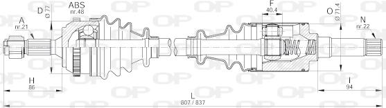 Open Parts DRS6215.00 - Приводной вал unicars.by